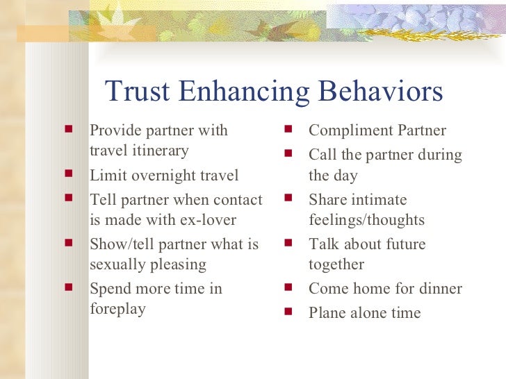 Building trust after infidelity